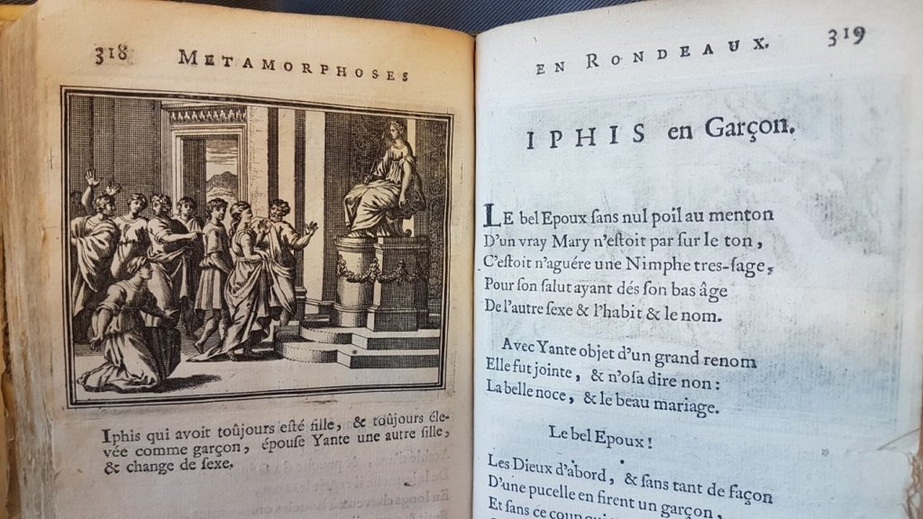 Ovid. Metamorphoses d'Ovide en rondeaux / et dediez à monseigneur le dauphin.. Amsterdam: Chez Abraham Wolfgang, 1679. (DNS.281)
